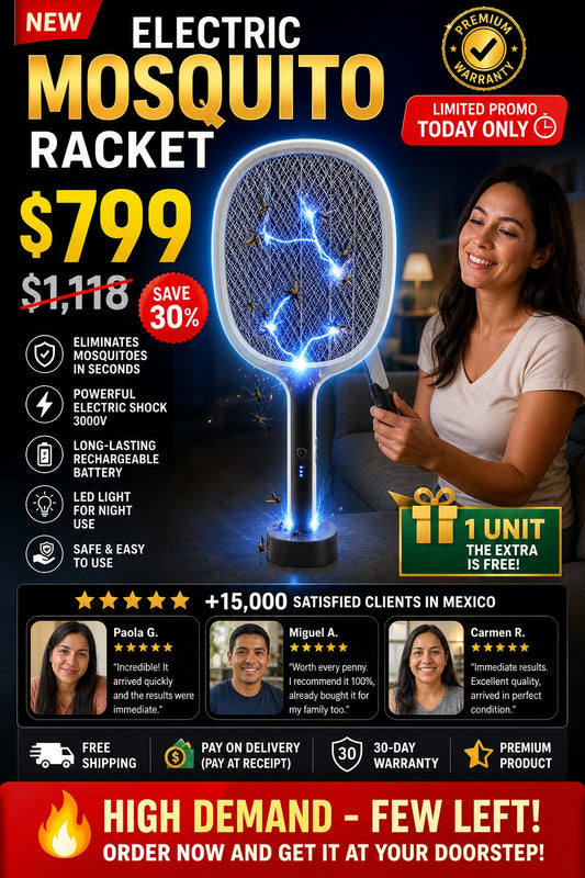 Raqueta Mosquitero Electrica Recargable - imagen 1