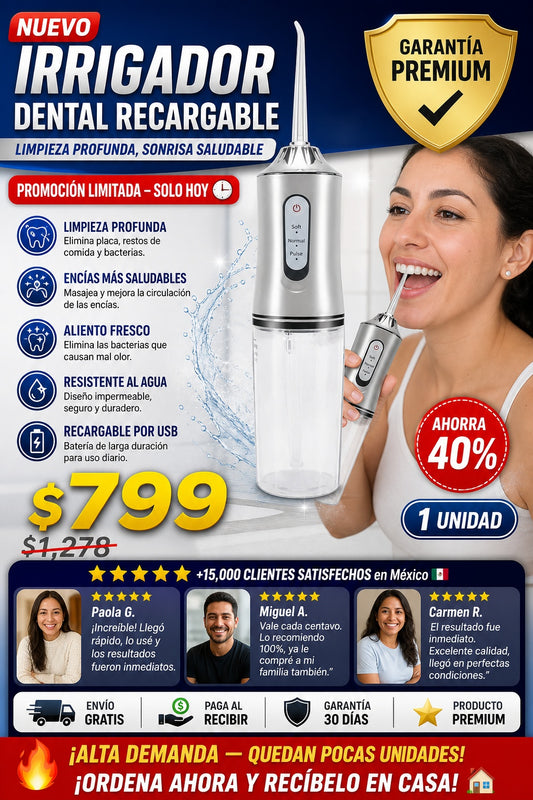Irrigador Dental Recargable - imagen 1