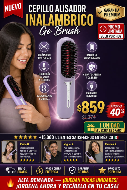 Cepillo Alisador Inalambrico Go Brush - imagen 1