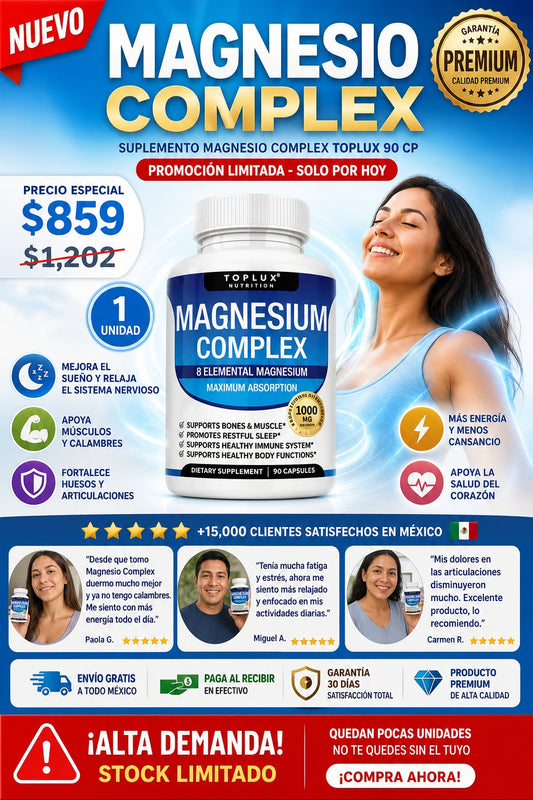 Suplemento Magnesio Complex Toplux 90 Cp - imagen 1