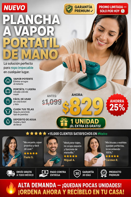 Plancha A Vapor Portatil De Mano - imagen 1