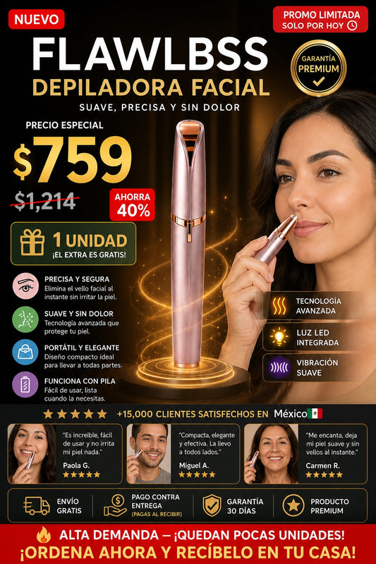 Depiladora Facial Electrica Flawlbss - imagen 1