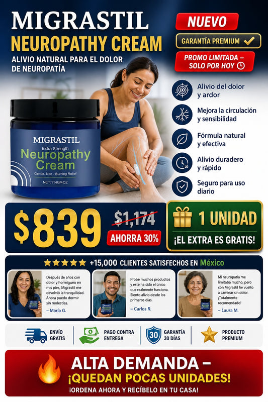 Crema Migrastil Neuropatia Alivio Cuerpo - imagen 1