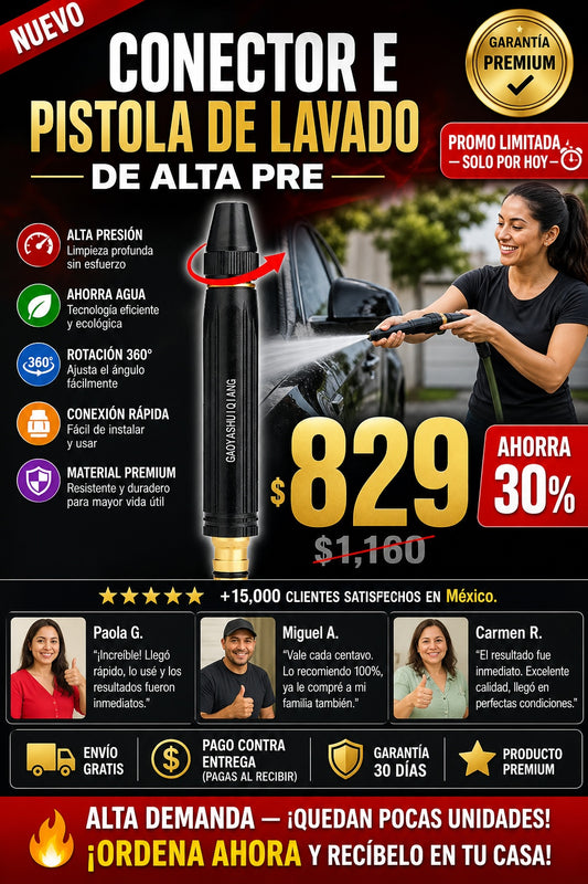 Conector E Pistola De Lavado De Alta Pre - imagen 1