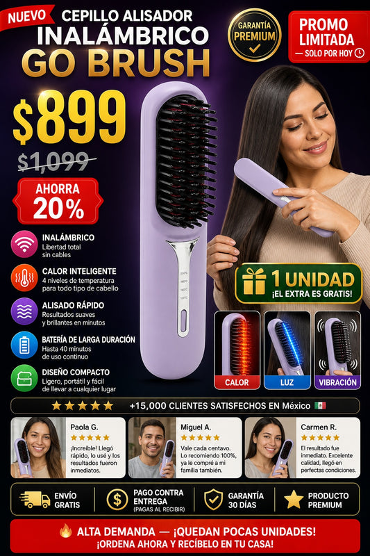 Cepillo Alisador Inalambrico Go Brush - imagen 1