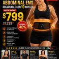 Cinturón electroestimulador abdominal EMS recargable con 10 niveles - imagen 1