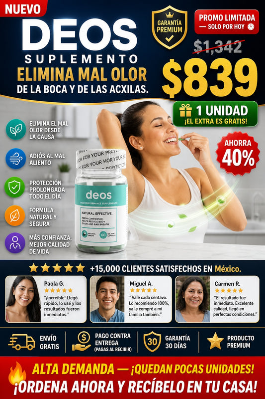 Deos Suplemento Elimina Mal Olor de la boca y de las acxilas - imagen 1