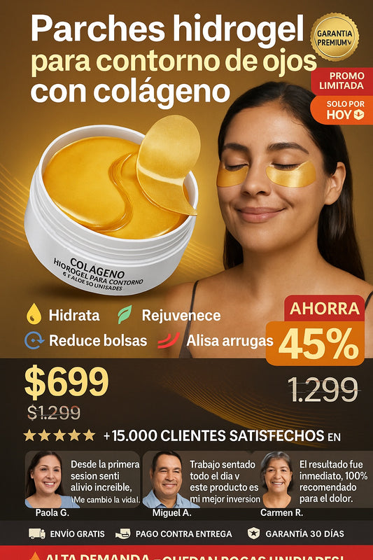 Parches hidrogel para contorno de ojos con colágeno 60 unidades - imagen 1
