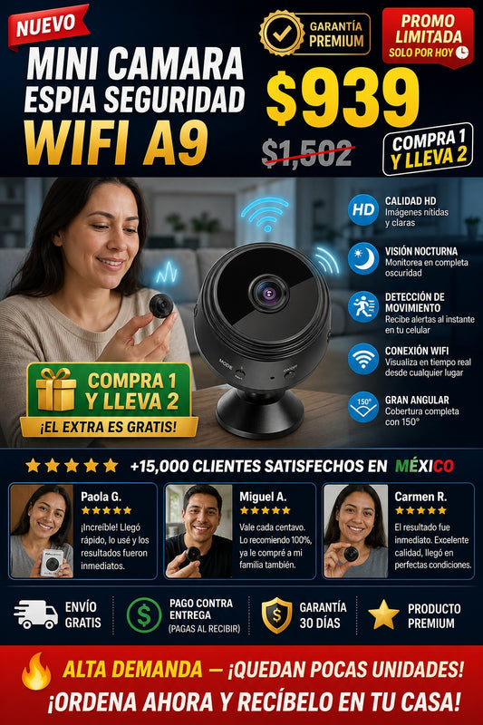 Mini Camara Espia Seguridad Wifi A9 - imagen 1