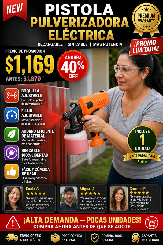 Pistola De Pintura Electrica Recargable - imagen 1