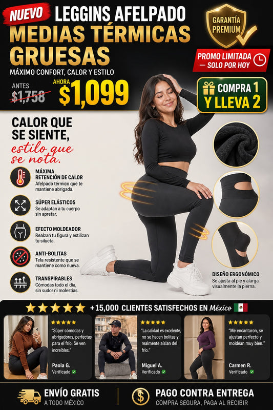 Leggins Afelpado Medias Termicas Gruesas - imagen 1