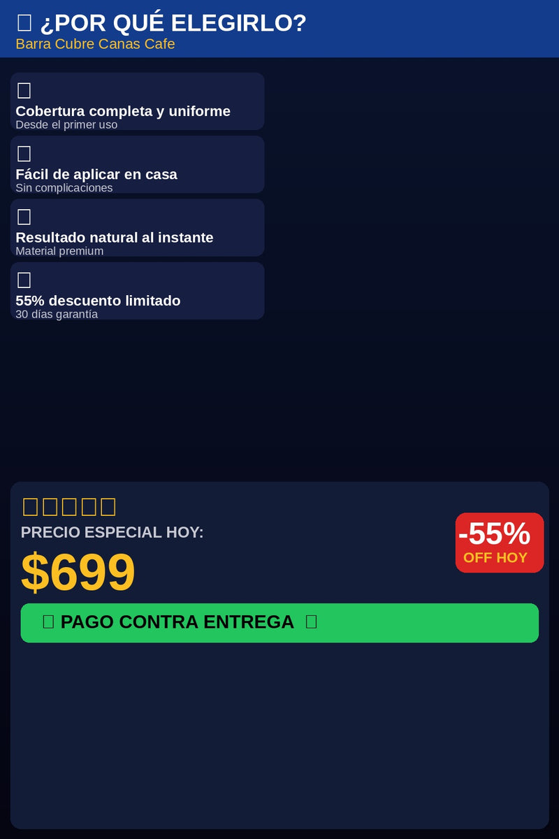 Barra Cubre Canas Cafe — beneficios