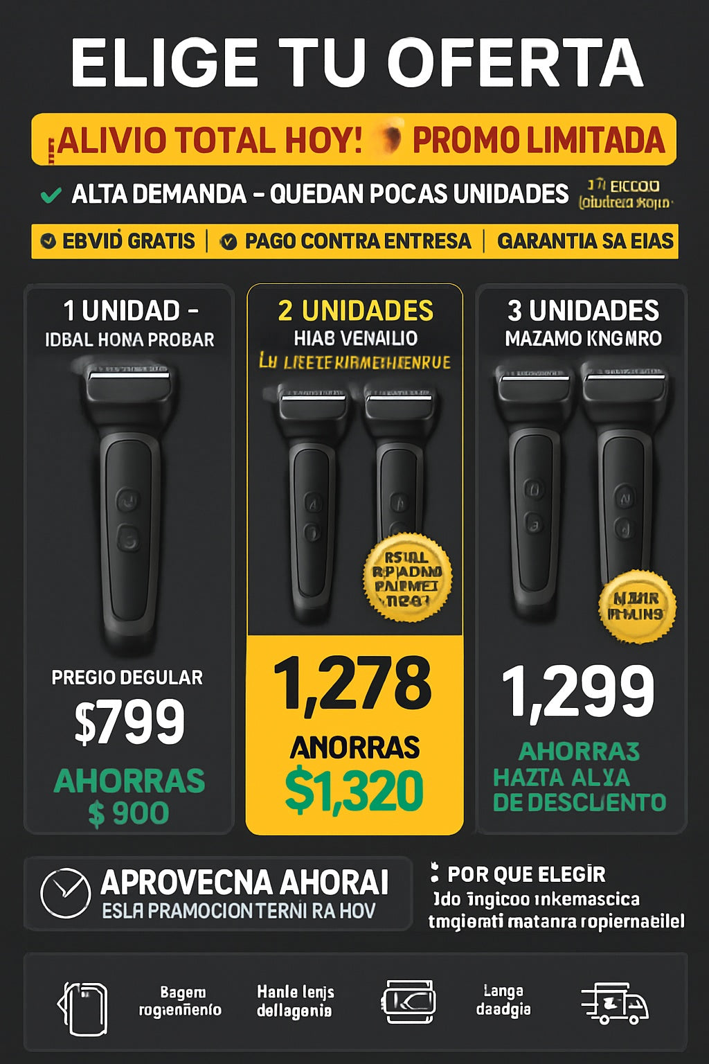 Afeitadora eléctrica corporal masculina impermeable - imagen 2