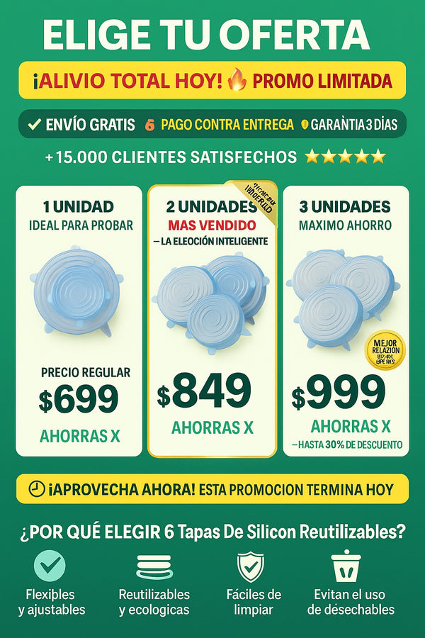 6 Tapas De Silicon Reutilizables - imagen 2