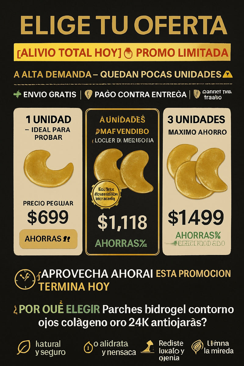 Parches hidrogel contorno ojos colágeno oro 24K antiojeras - imagen 2