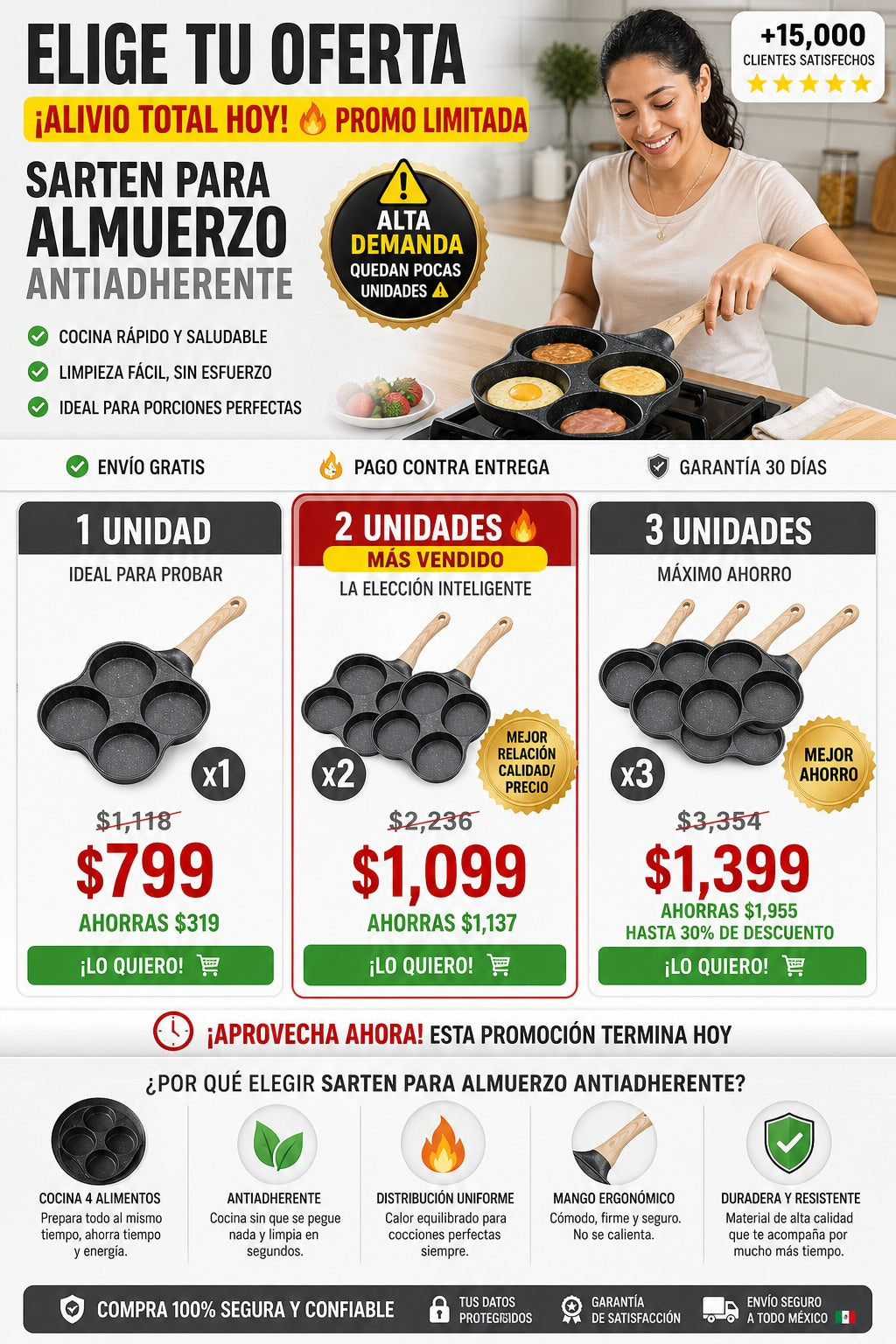 Sarten Para Almuerzo Antiadherente - imagen 2