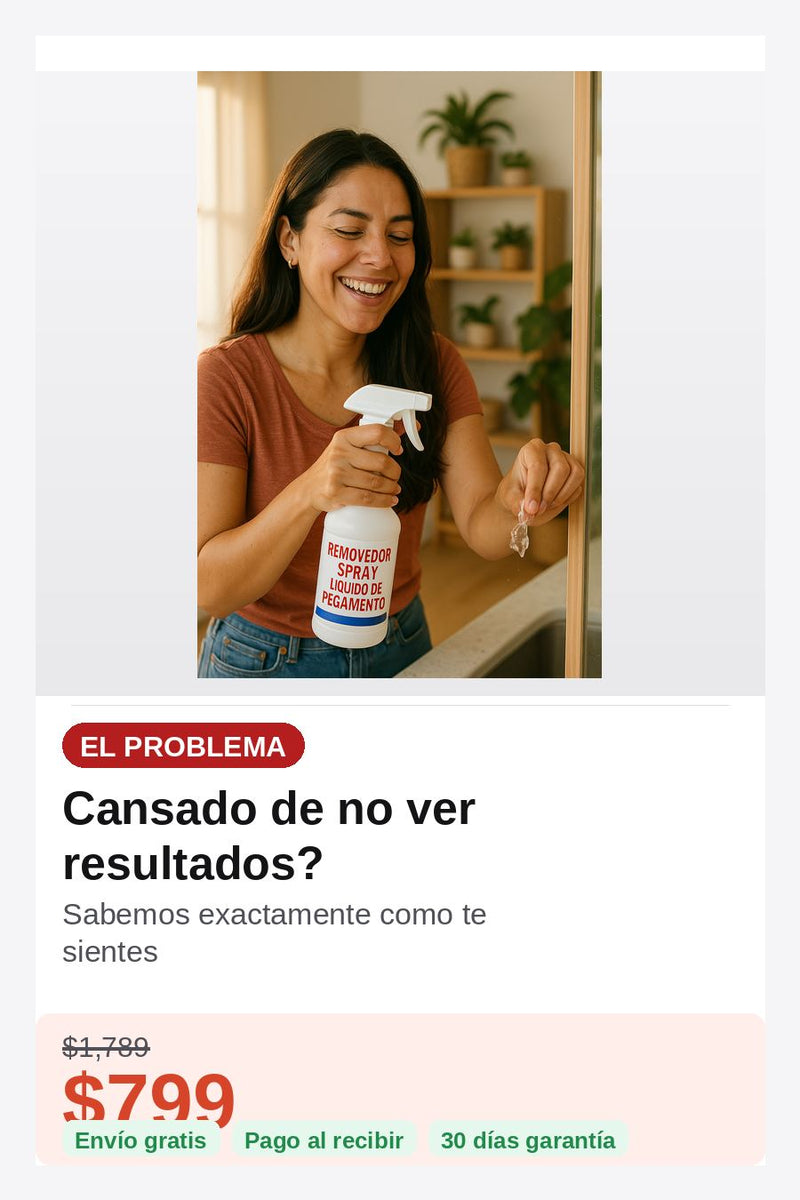Removedor Spray Liquido De Pegamento — problema