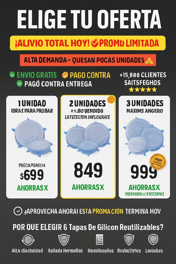 6 Tapas De Silicon Reutilizables - imagen 2
