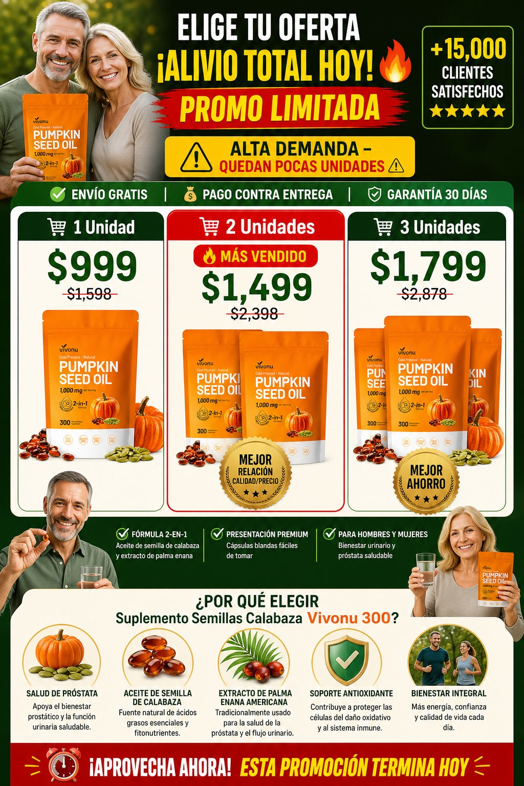 Suplemento Semillas Calabaza Vivonu 300 - imagen 2