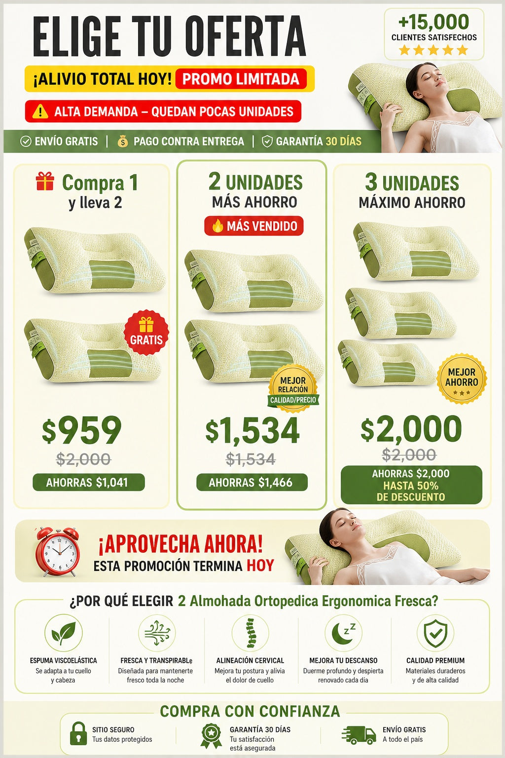 2 Almohada Ortopedica Ergonomica Fresca - imagen 2