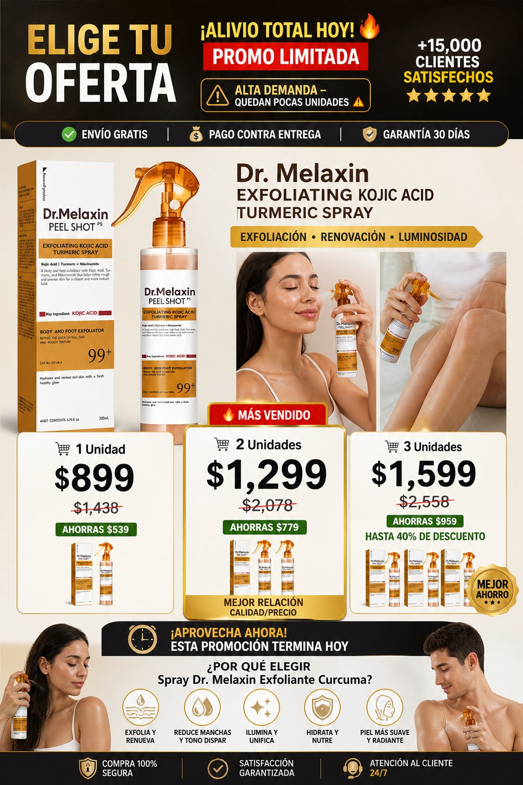 Spray Dr. Melaxin Exfoliante Curcuma - imagen 2