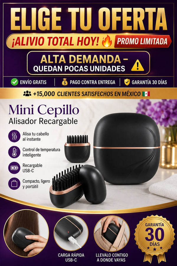 Mini Cepillo Alisador Recargable - imagen 2
