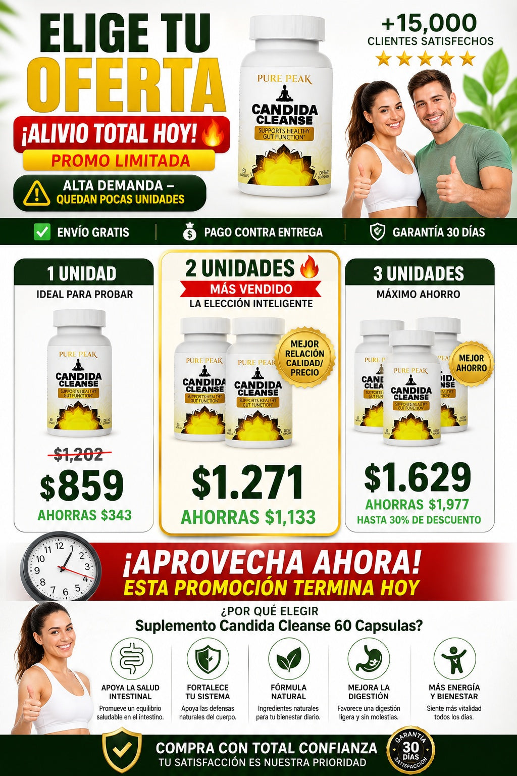 Suplemento Candida Cleanse 60 Capsulas - imagen 2