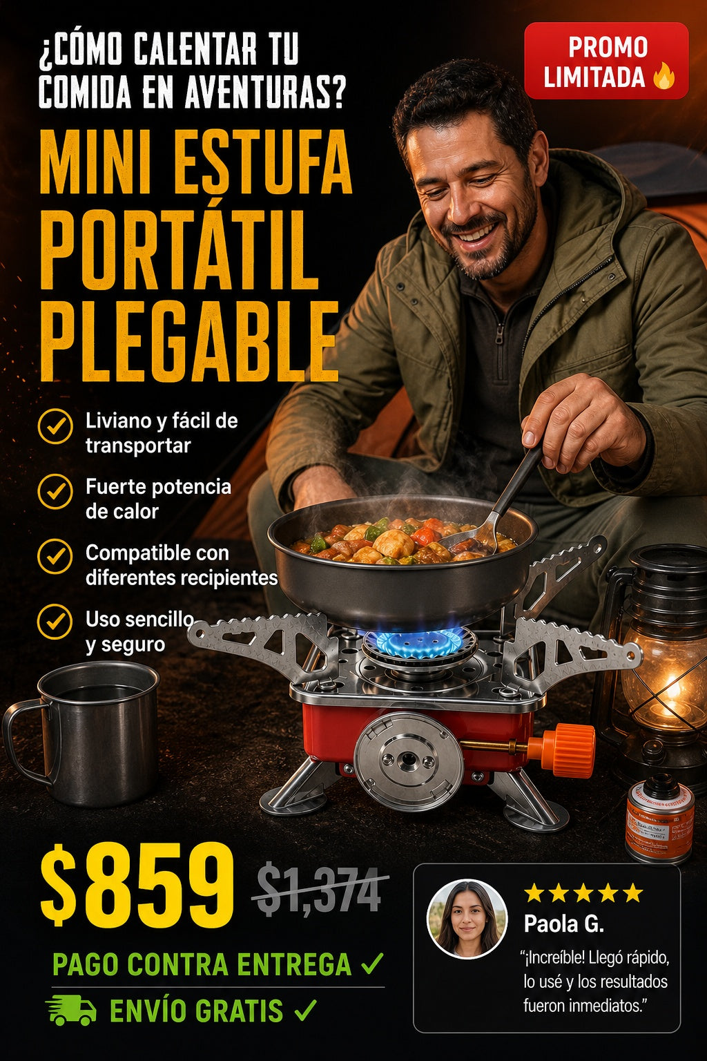 Estufa Portatil De Gas Para Camping - imagen 3