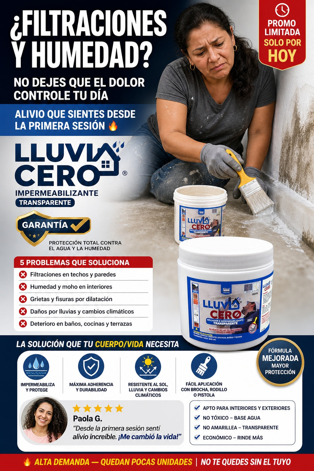 Lluvia Cero 500ml Impermeabilizante - imagen 3