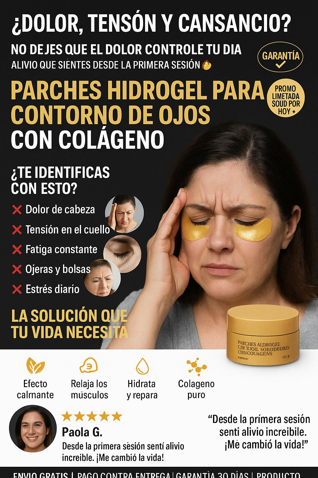 Parches hidrogel para contorno de ojos con colágeno 60 unidades - imagen 3