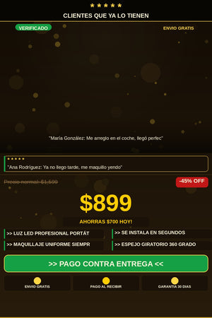 Espejo Maquillaje Con Luz Led Para Coche — testimonios
