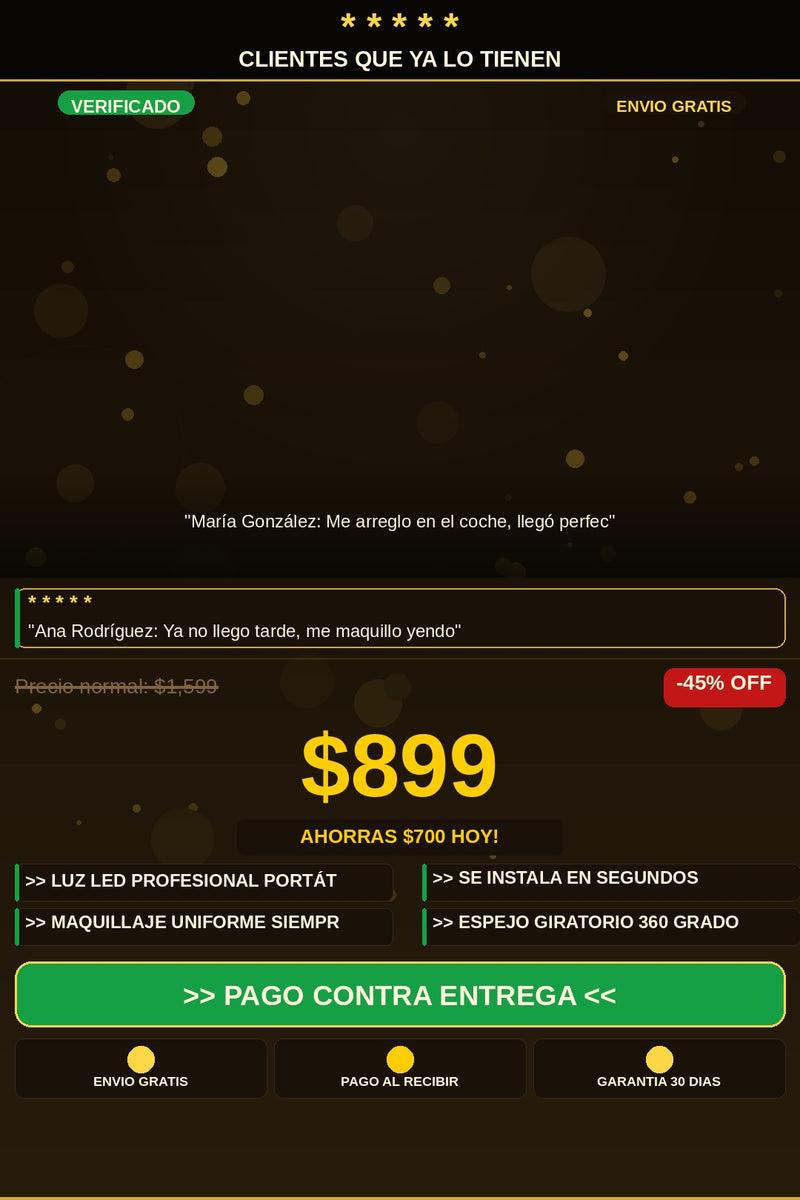Espejo Maquillaje Con Luz Led Para Coche — testimonios