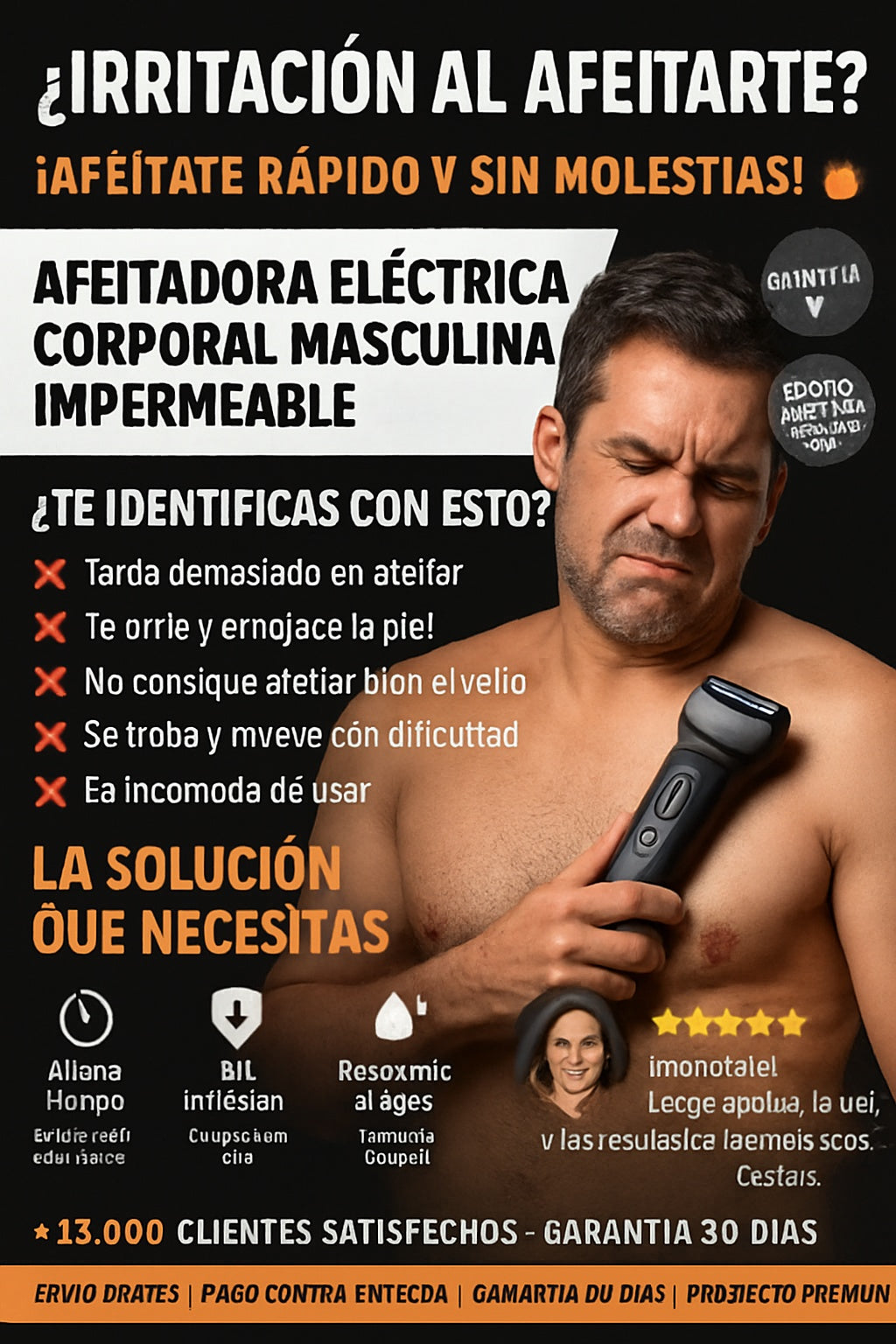 Afeitadora eléctrica corporal masculina impermeable - imagen 3