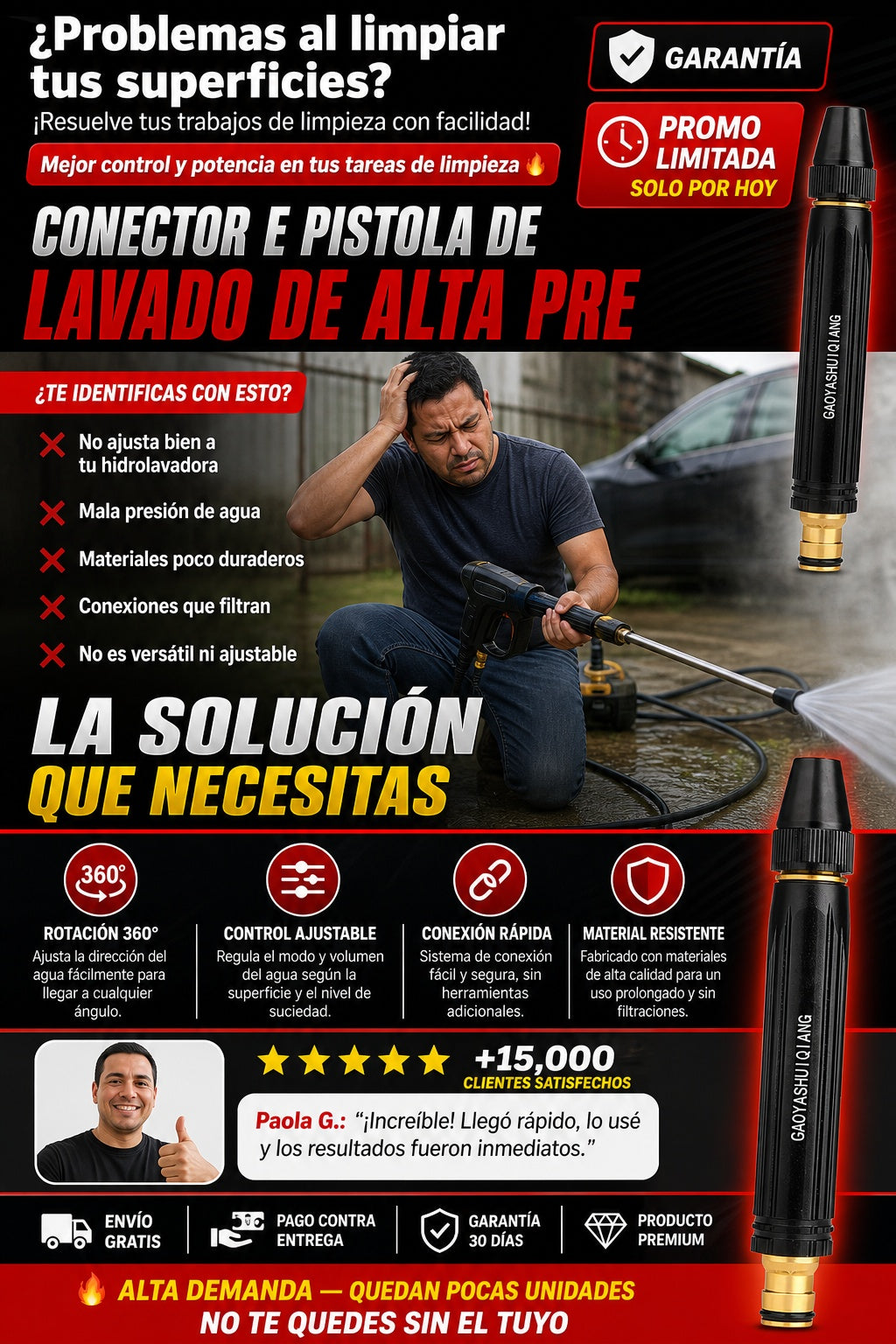 Conector E Pistola De Lavado De Alta Pre - imagen 3