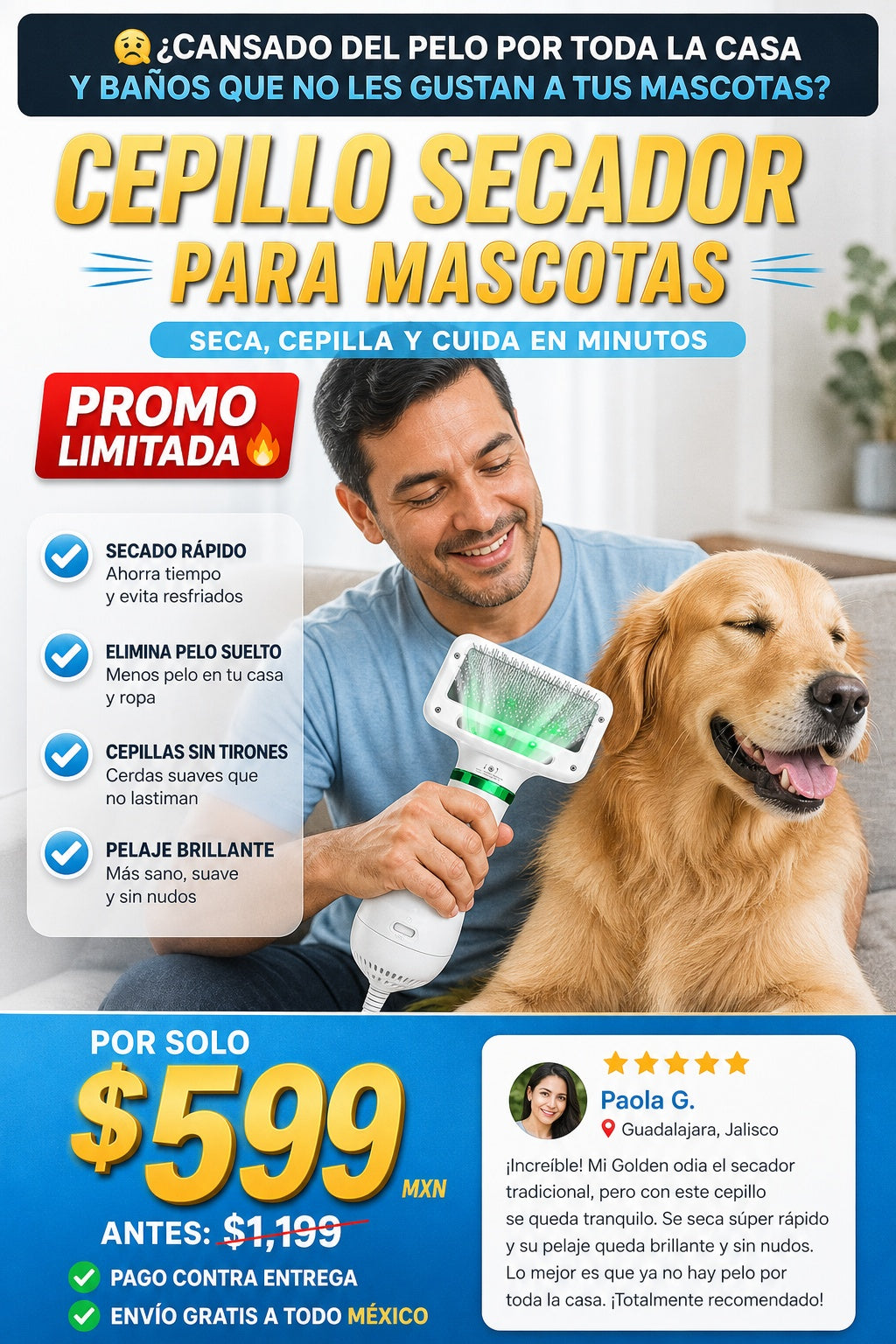 Cepillo Secador Para Mascotas - imagen 3