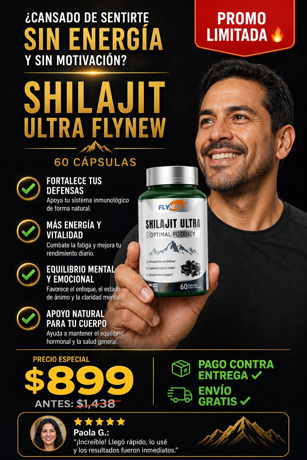 Shilajit Ultra Flynew 60 Capsulas - imagen 3