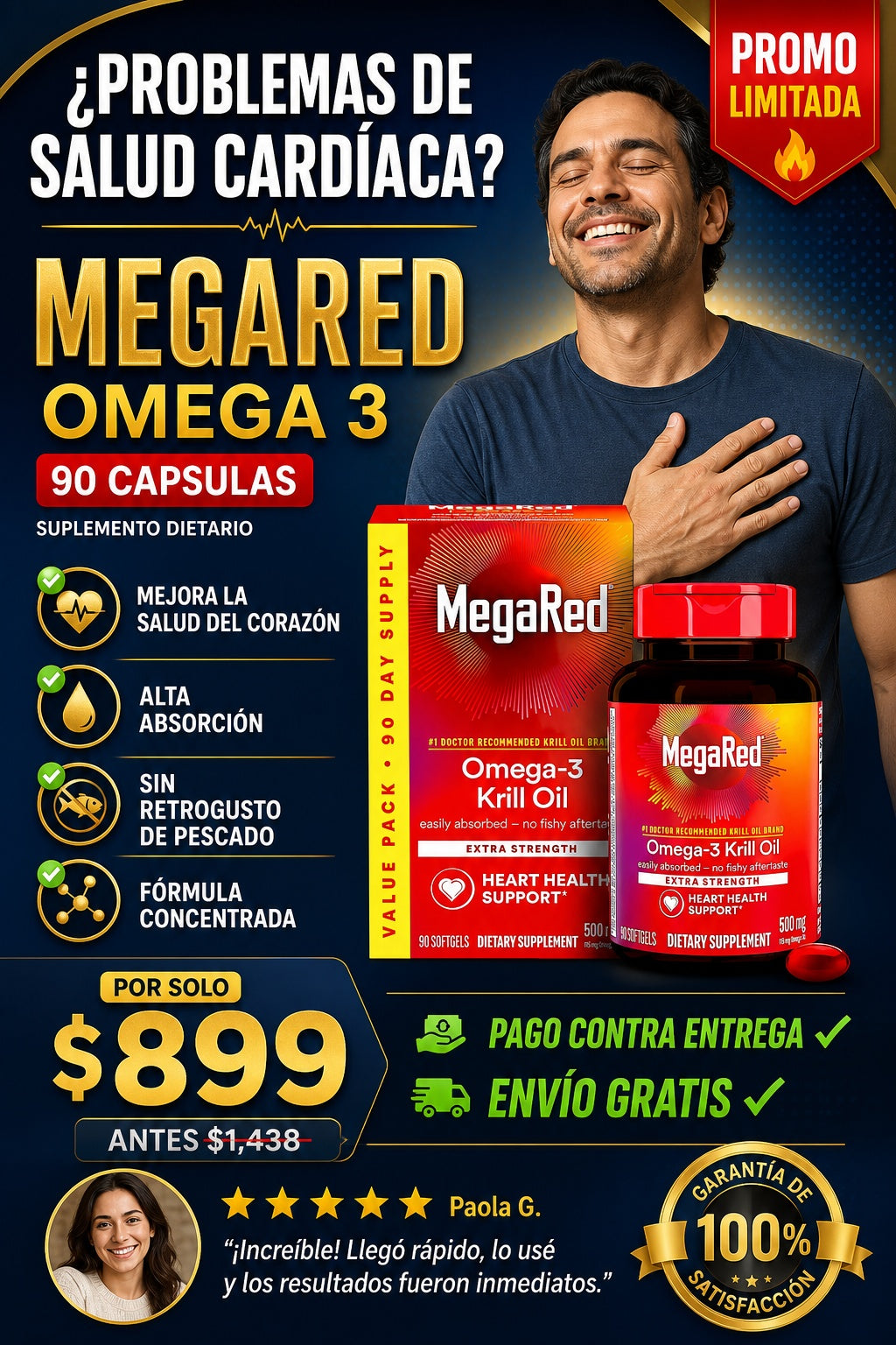 Suplemento Megared Omega 3 90 Capsu - imagen 3