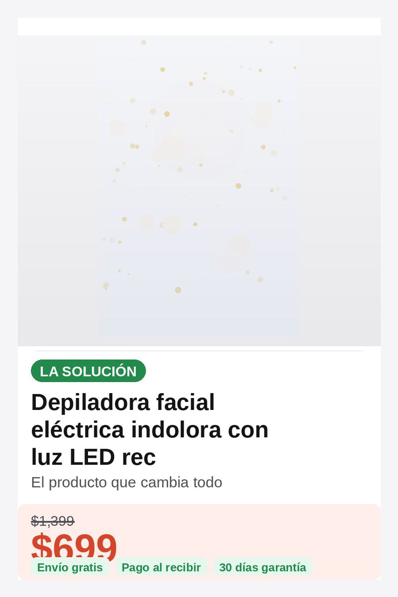 Depiladora facial eléctrica indolora con luz LED recargable USB para mujeres — solucion