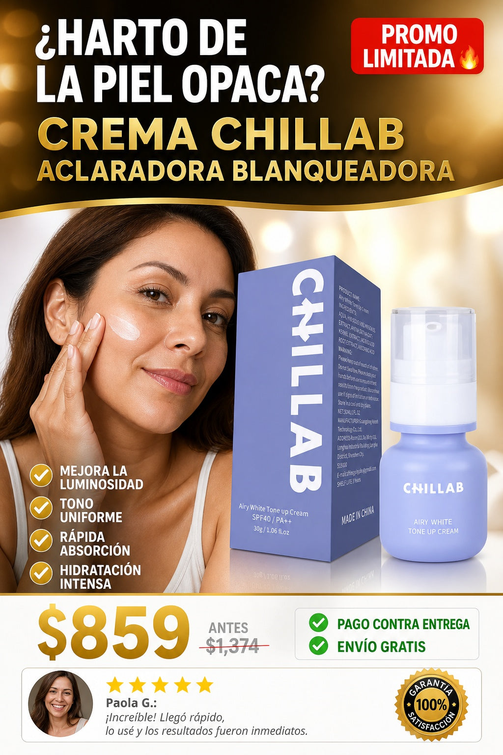Crema Chillab Aclaradora Blanqueadora - imagen 3