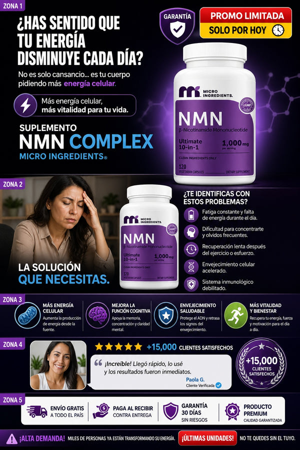 Suplemento Nmn Complex Micro Ingredients - imagen 3