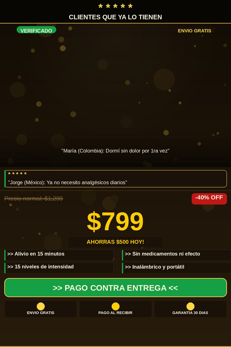 Masajeador eléctrico de cuello y cervicales con pulsos EMS — testimonios