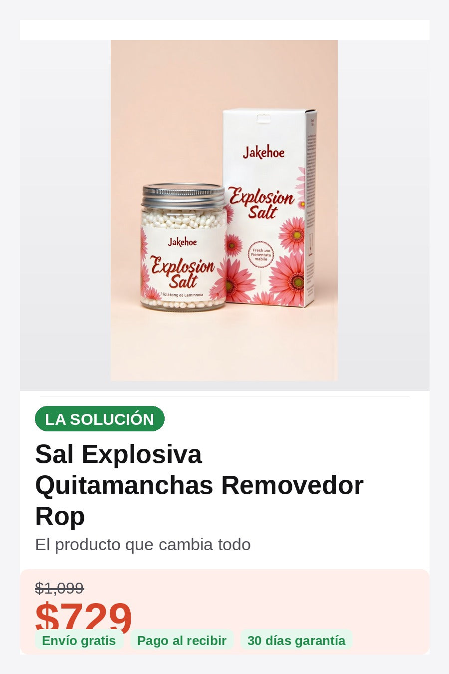 Sal Explosiva Quitamanchas Removedor Rop — solucion
