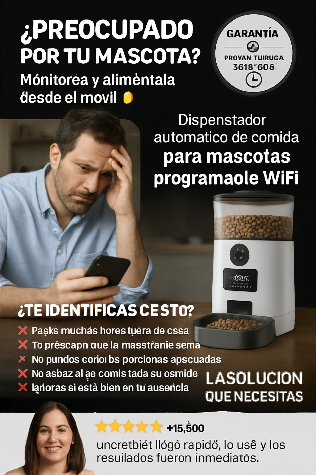 Dispensador automático de comida para mascotas programable con cámara WiFi - imagen 3