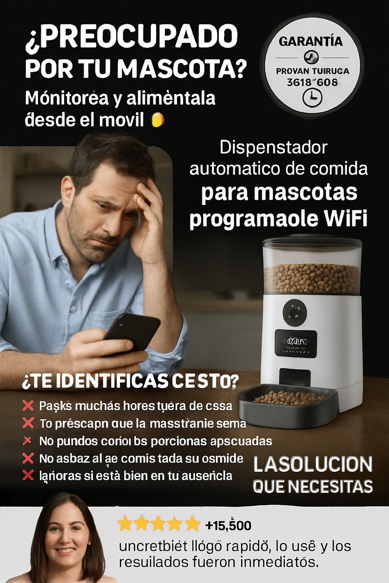 Dispensador automático de comida para mascotas programable con cámara WiFi - imagen 3