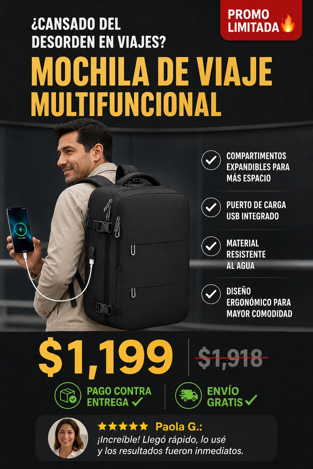 Mochila De Viaje Multifuncional - imagen 3