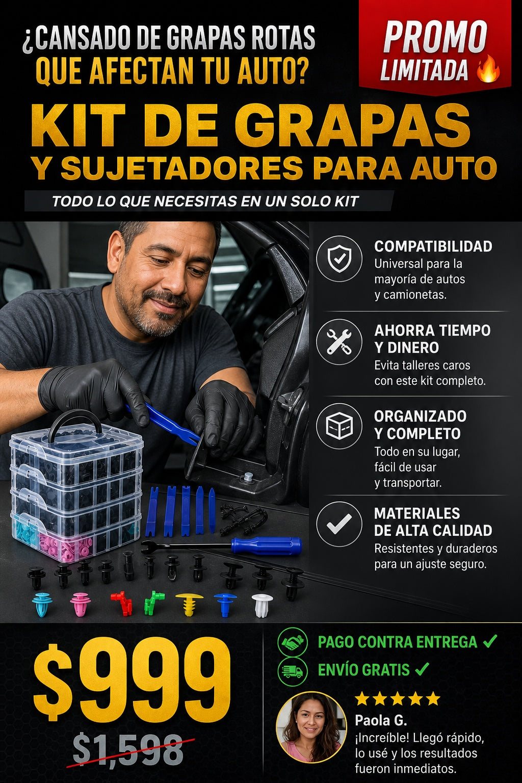 Kit De Grapas Y Sujetadores Para Auto - imagen 3
