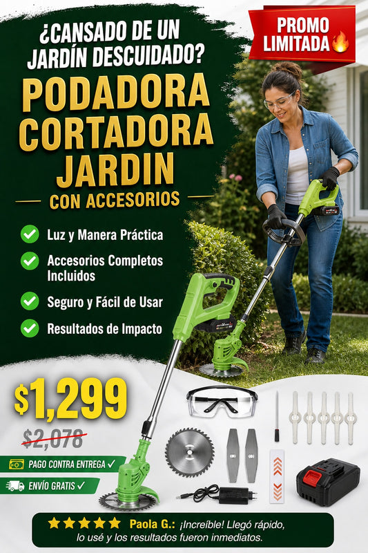 Podadora Cortadora Jardin Con Accesorios - imagen 3