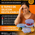 6 Tapas De Silicon Reutilizables - imagen 3