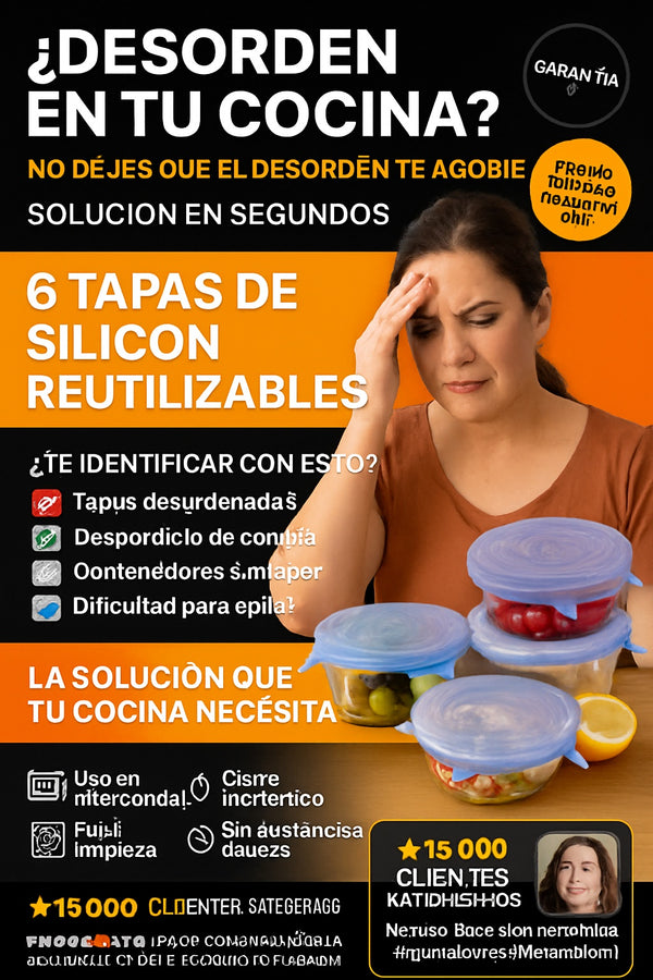 6 Tapas De Silicon Reutilizables - imagen 3