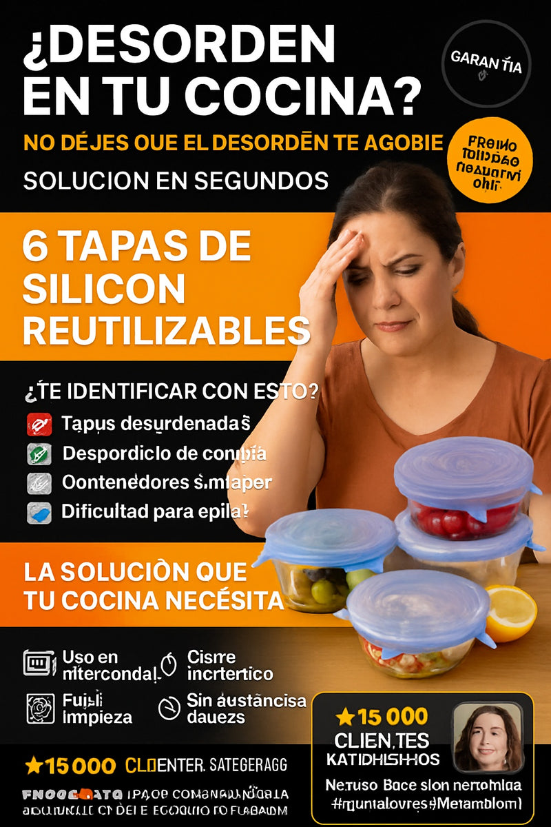 6 Tapas De Silicon Reutilizables - imagen 3